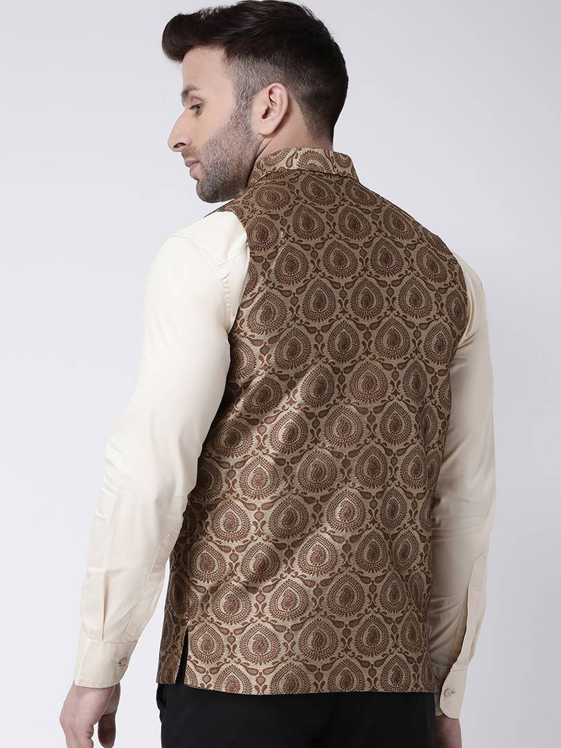 Polyester Jacquard Jacquard Ethnic Jacket For Men
